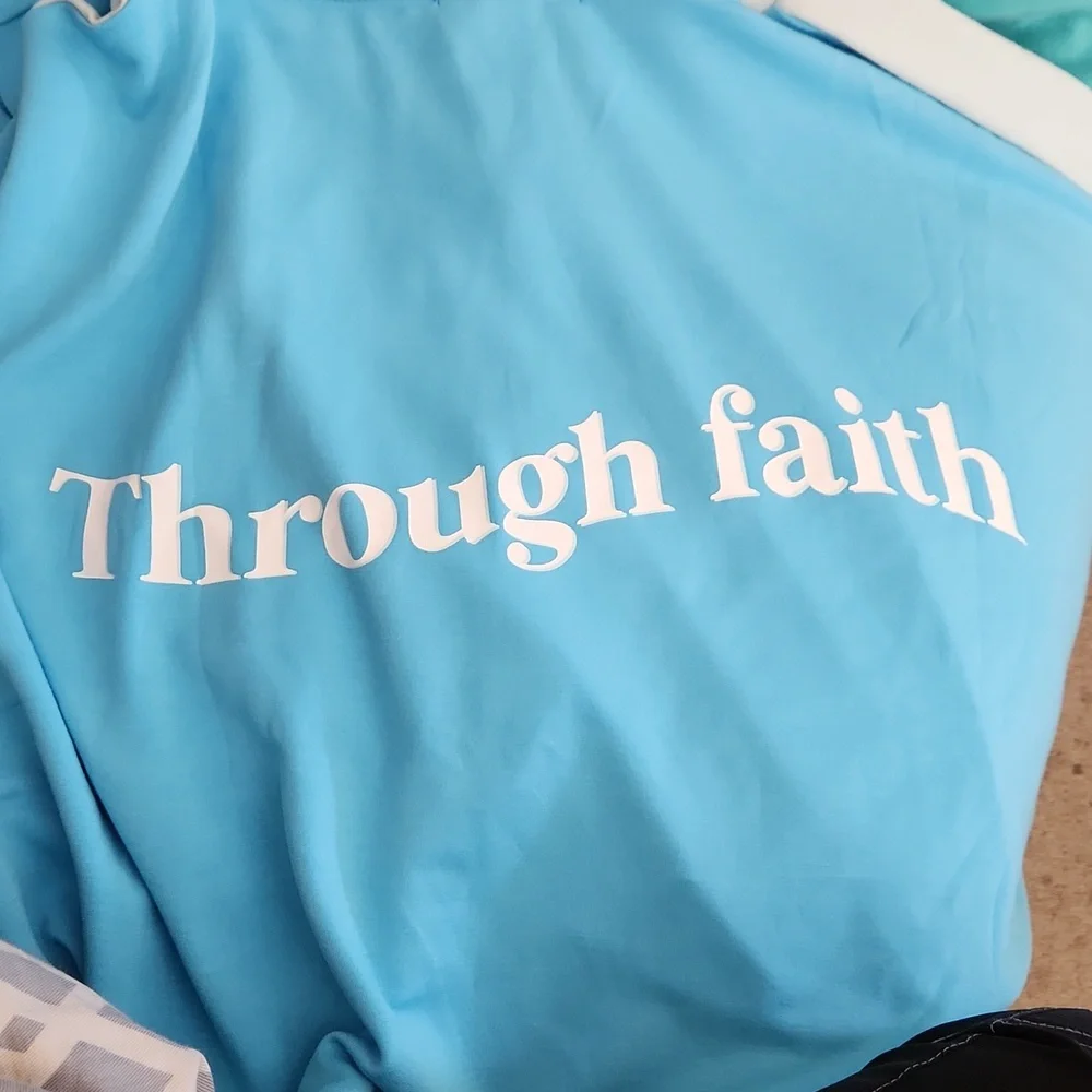 Simply Southern Color Block Through Faith Cropped Hoodie for Women XXL - Picture 6 of 12